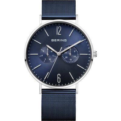 Orologio Uomo BERING Classic Collection 14740-166 - Cassa Acciaio 40mm, Vetro Zaffiro, Pelle Nera