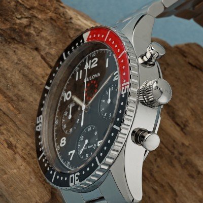 Orologio Bulova Marine Star Da Uomo - Cronografo Al Quarzo, Cinturino In Gomma Nero, Impermeabile 100m