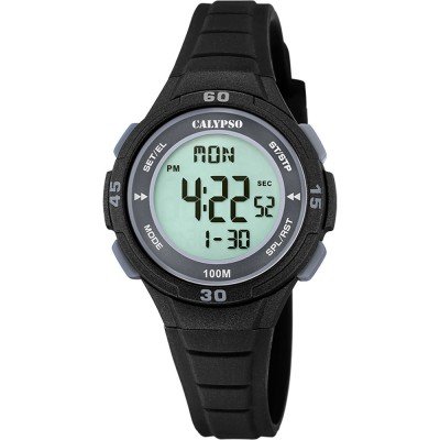 Calypso Unisex Bambini Orologio Digitale K6068/6 - Cinturino E Cassa In Plastica Nera Con Calendario