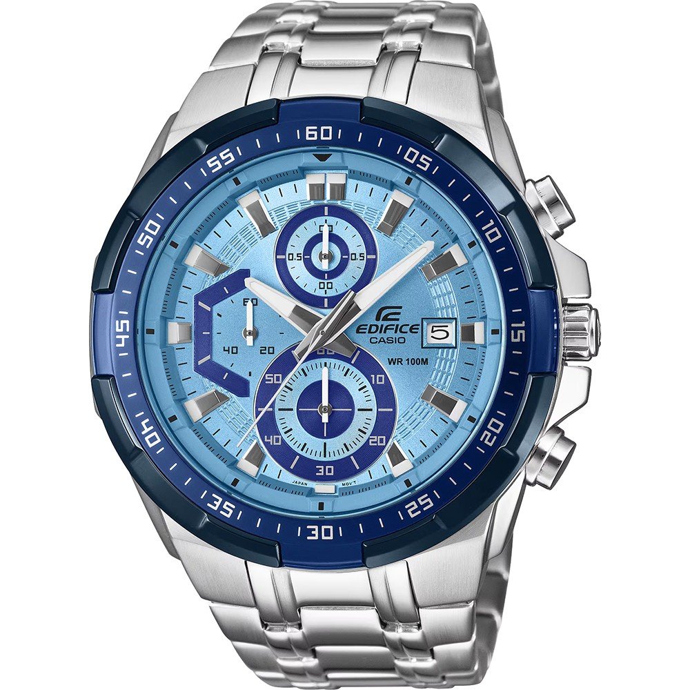 OROLOGIO DA POLSO Usato Uomo Edifice EFR-539 Data Cronografo Quadrante Nero Perfetto EUR 192,92