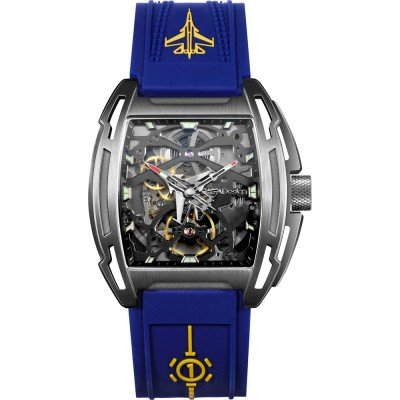 CIGADesign Orologio Automatico Uomo In Acciaio 316L – Scheletrato, Vetro Zaffiro, Cinturino Silicone, Movimento SEAGULL