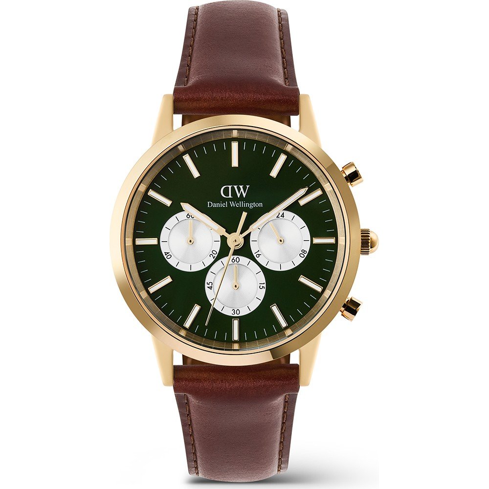 Daniel Wellington Iconic Link Orologio Uomo/Donna 40mm – Acciaio Oro Rosa Con Quadrante Blu – Movimento Giapponese
