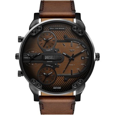 Diesel DZ2202 – Orologio Uomo Al Quarzo 44mm, Cinturino In Silicone Nero E Quadrante Rosso