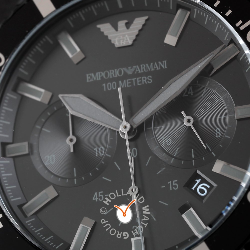 Orologio Emporio Armani - Uomo Automatico in Pelle Nera Cassa Rosè