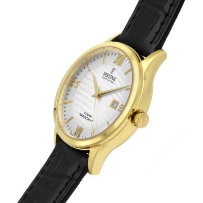 Orologio Festina Uomo F20044/6: Cronografo Svizzero In Acciaio Placcato PVD Oro, Vetro Zaffiro, Bracciale Metallo, 100m Water Resistant