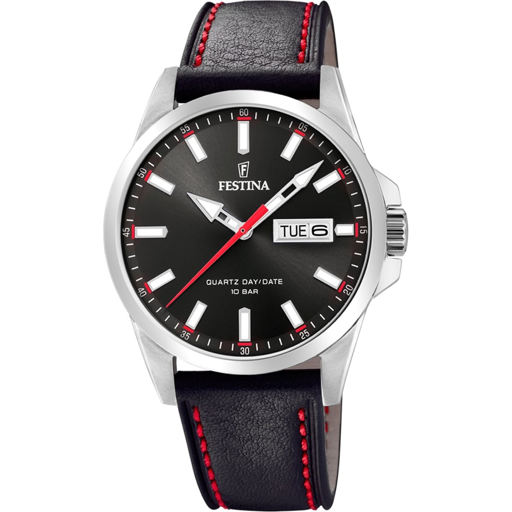 Festina Orologio Uomo F20637/4 – Quarzo, Cassa Quadrata 38mm, Acciaio Bicolore E Quadrante Nero