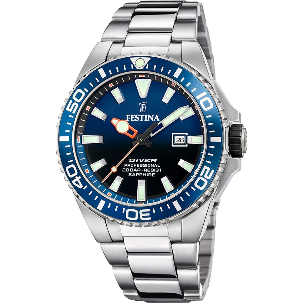Festina Chrono Bike F20543/1 – Orologio Uomo Analogico Con Calendario Giorno E Data – Cassa 15mm – Bracciale Argento