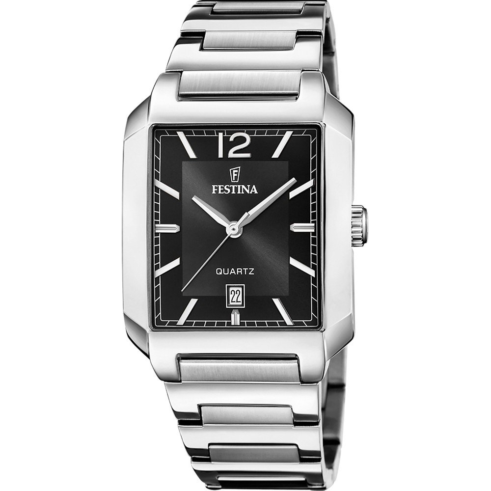 Orologio Festina Da Uomo F16376/4 - Cassa Acciaio 40mm, Quadrante Nero, Datario, Vetro Minerale, Impermeabile 5 Bar