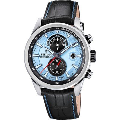 Festina Orologio Uomo Cronografo F20695/5 - Cassa In Acciaio, Cinturino In Pelle, Impermeabile 100m