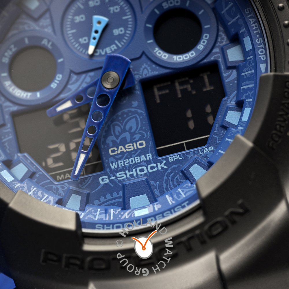 Orologio G-Shock Classic Style GA-100BP-1AER Ana-Digi - Blue Paisley • EAN:  4549526321153 • Orologio.it