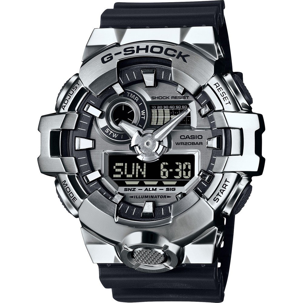 Casio G-Shock G-Steel GM700-1A Orologio Uomo Analogico-Digitale, Colore Argento, Quadrante Metallico