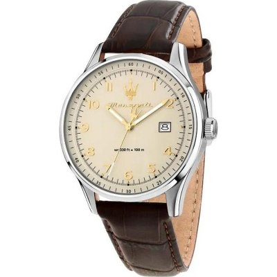 Orologio Da Uomo Con Quadrante Chitarra Usurata, Cinturino In Pelle Marrone, Quarzo, Impermeabile, Regalo
