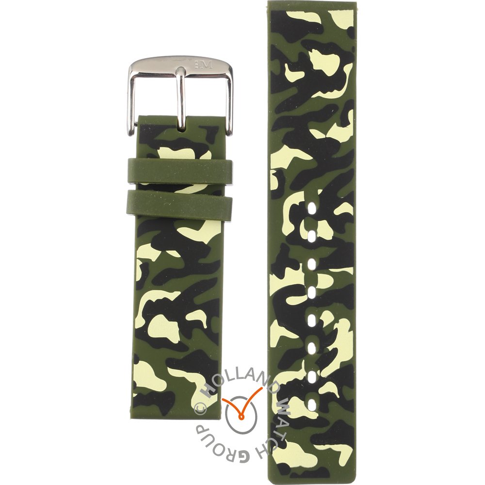 Visita lo Store di MorellatoMorellato Cinturino In Silicone Linea Camouflage In 2 Colori Assortiti 22, Verde 