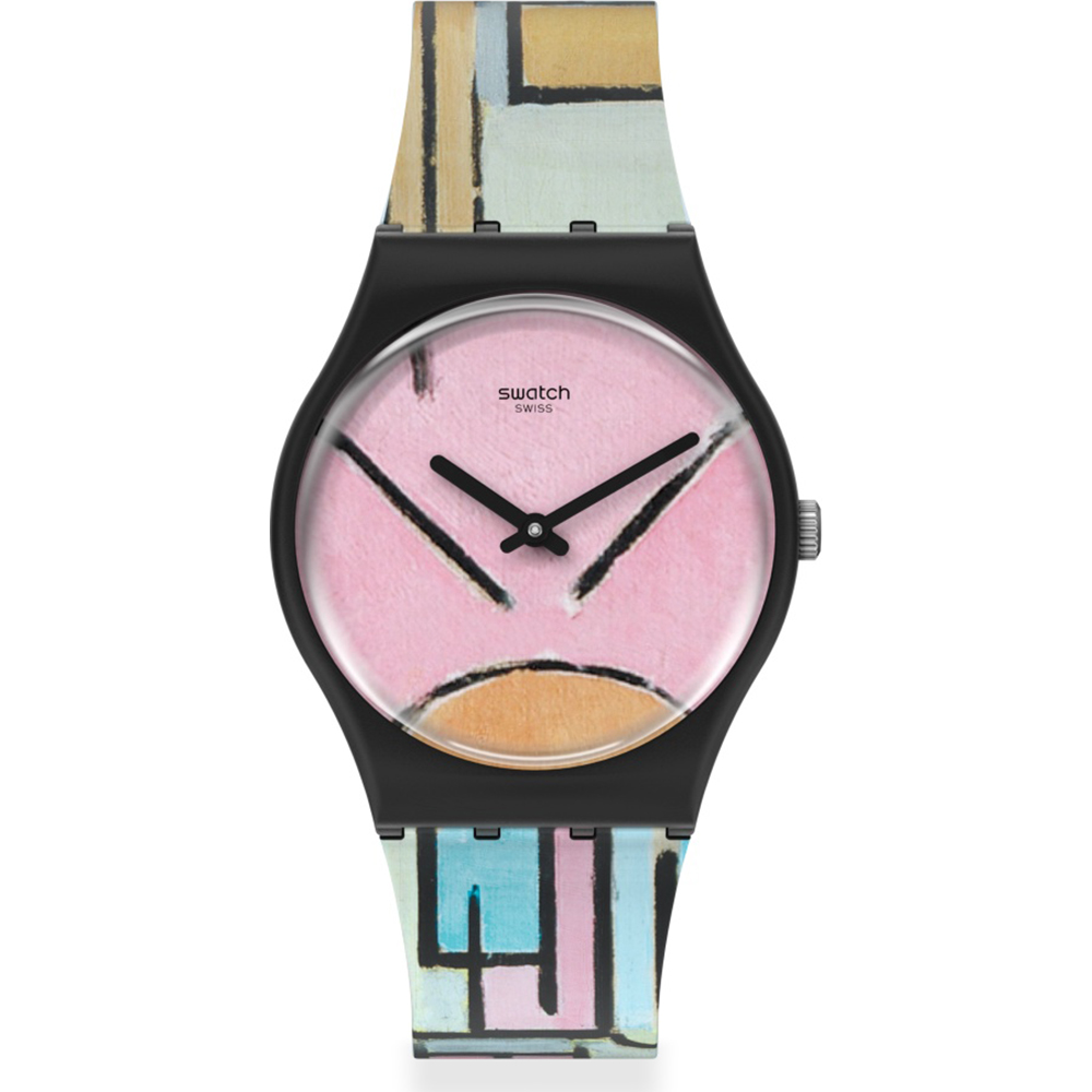 Orologio Swatch Standard Gents GZ350 Composition in oval with color planes 1 - by Piet Mondriaan