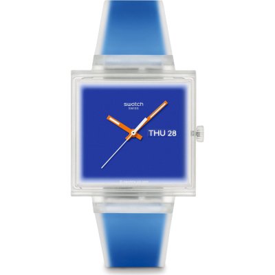 Orologio Swatch What If - Square SO38K701 What If... Jelly see thru blue?