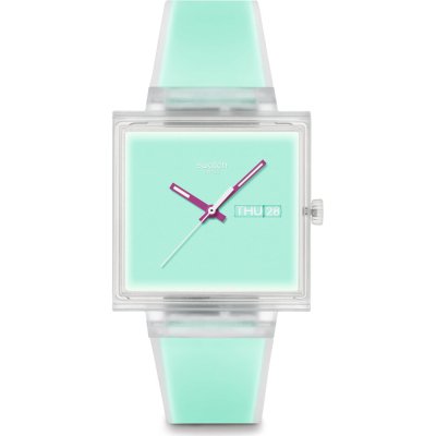 Orologio Swatch What If - Square SO38K702 What If... Jelly see thru mint?