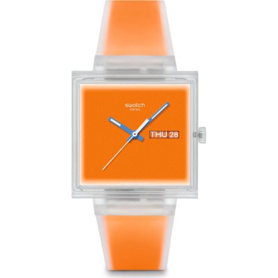 Orologio Swatch What If - Square SO38K704 What If... Jelly see thru orange?