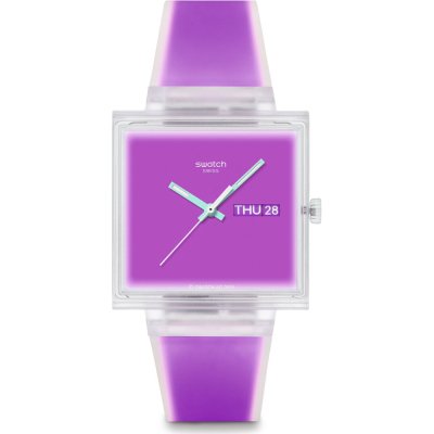 Orologio Swatch What If - Square SO38K705 What If... Jelly see thru magenta?