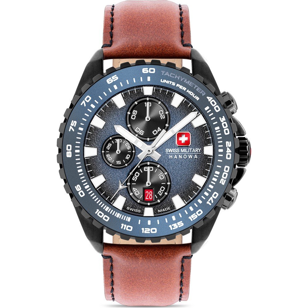 Swiss Military SMWGI2101502 Montre analogique à Quartz pour Homme avec Bracelet en Acier Inoxydable, argenté, SMWGI2101502