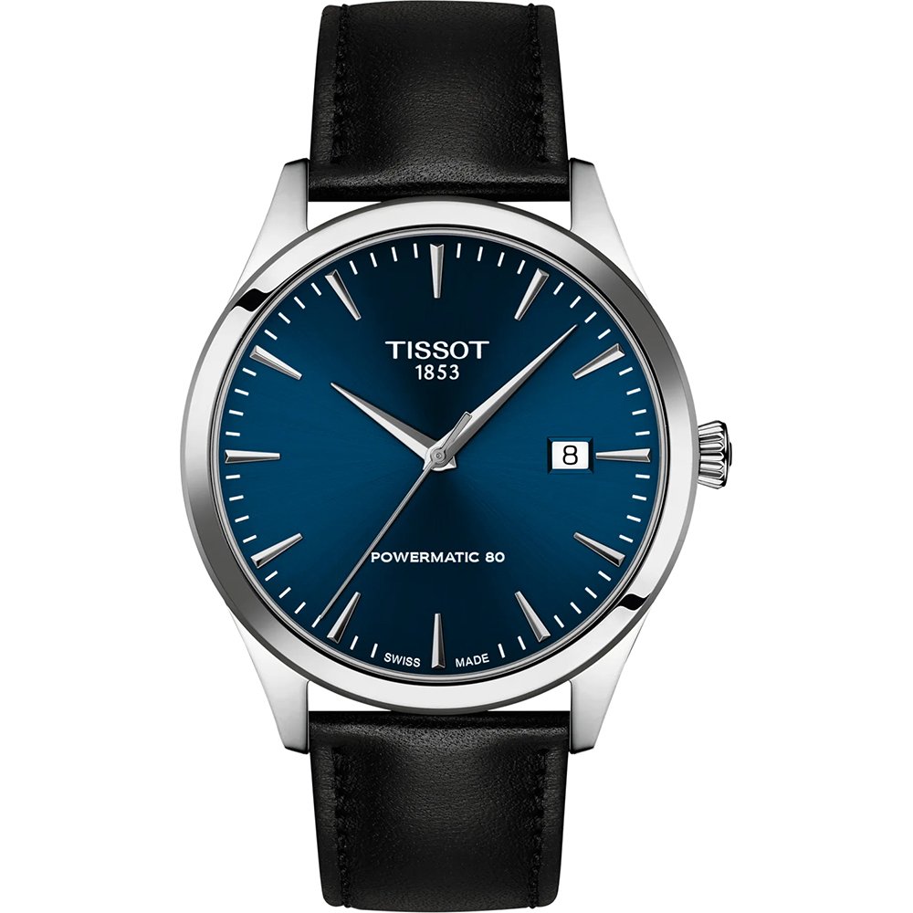 TISSOT Orologio Automatico Chemin Des Tourelles T0994071604800, Cassa 42mm, Quadrante Blu, Cinturino In Pelle, Movimento Swiss Made.